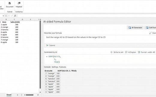 Excel智能公式编辑器（AI-aided Formula Editor）