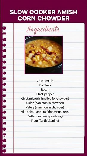 Slow Cooker Amish Corn Chowder