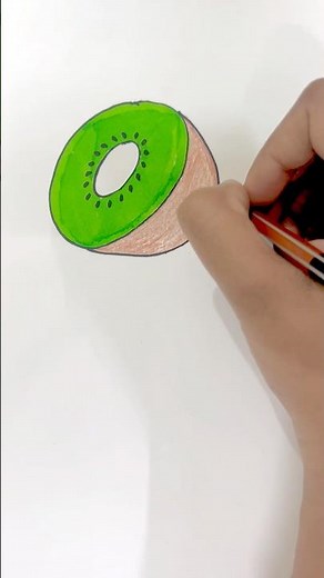 How to draw ✍️ a Kiwi 🥝 easy step by step guide #drawing #art #easydrawing #kiwi #tutorial