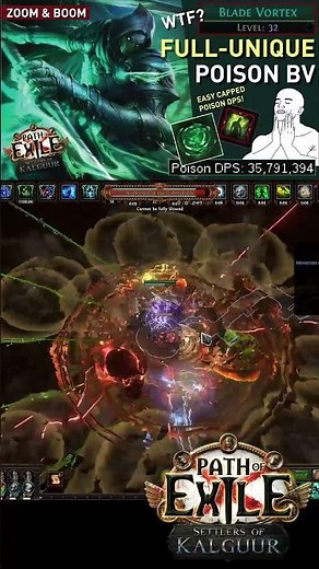 This【Full-Unique】Lv.32 Poison Blade Vortex set up can reach MAX DoT limit EASILY! Zoom & Boom 3.25