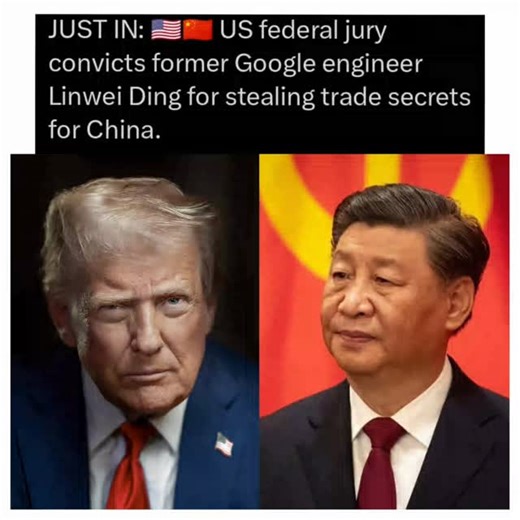 Ubong Fred on Instagram: "UPDATE: 🇺🇸🇨🇳 US federal jury conv1cts former Google engineer Linwei Ding for st€aling trade secrets for China."