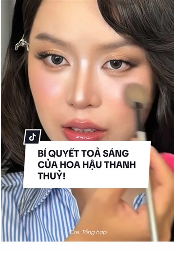 Một trong những bí quyết góp phần tạo nên màn xuất hiện cực kỳ xinh đẹp của Hoa hậu Thanh Thuỷ tại sự kiện Làn sóng xanh chính là đây! #trendybeauty #machatrieng #highlighter #huynhthithanhthuy