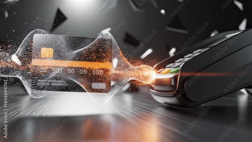 Credit Card Completes a Wireless Payment via Payment Terminal