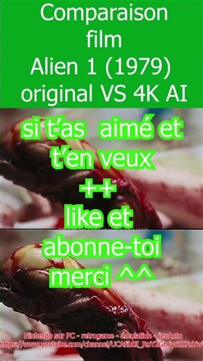 Comparaison film Alien 1 (1979) original VS 4K AI #alien #comparaison #4k #ai