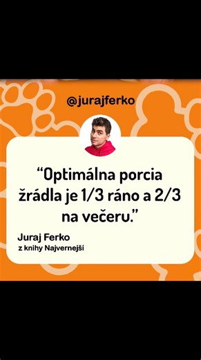🥣 Vieš, prečo by mal tvoj pes jesť 1/3 porcie ráno a 2/3 večer? Nie je to len náhoda – má to svoj dôvod, ktorý môže zásadne ovplyvniť jeho váhu, trávenie aj energiu počas dňa! 🐾 ✅ V tomto videu sa dozvieš: Prečo nie je ideálne dávať psovi rovnakú porciu ráno aj večer Ako časovanie kŕmenia ovplyvňuje spalovanie energie a nadváhu A čo robí väčšina majiteľov zle, aj keď to myslia dobre 📺 Pozri si video a nauč sa, ako správne dávkovať krmivo podľa skutočných potrieb tvojho psa. 🎯 Pomôž mu zostať