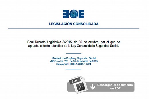 Ley General de la Seguridad Social (LGSS). Texto refundido