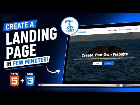 Build a Stunning Landing Page with HTML & CSS Only Beginner Friendly | frontend project