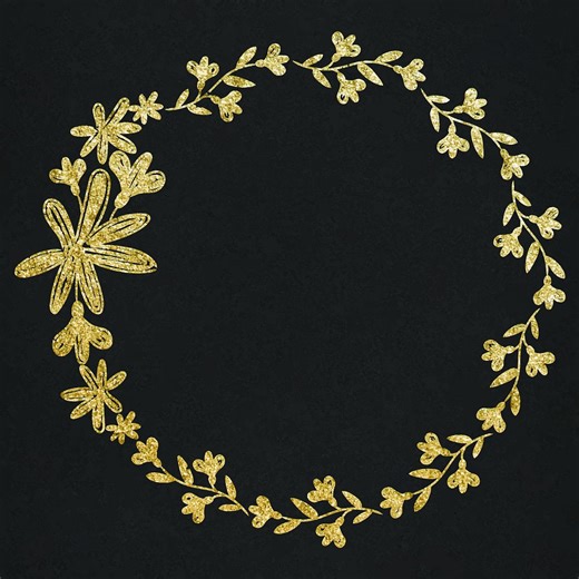 Download premium vector of Vector floral wreath frame gold effect about round floral, flower wreath, circle floral, golden square frame, and gold circle flower 2678122