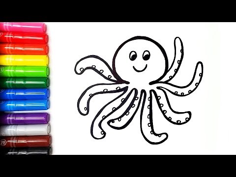 Cute Octopus Coloring Page (easy for kids!) | Color Time Kids Art
