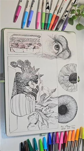 Pen & Ink Sketchbook ✦ Black Ink Only 4 #artjournal #penandinkart #sketchbook