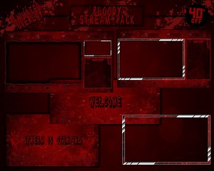 Animated Bloody Stream Overlay / Full Twitch Pack / Dark - Red / Animated Screens, Alerts, Webcam / Panels, Banner, Stinger Transition - Etsy