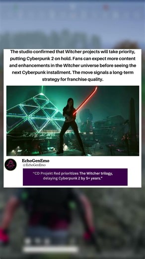 cd projekt red doubles down on witcher trilogy: cyberpunk 2 waits 5+ years #thewitcher #gaming