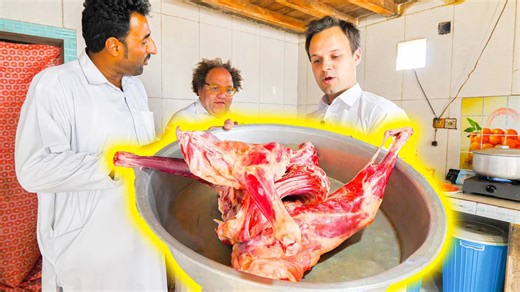 Cooking a giant lamb platter and aromatic rice in Iranian village