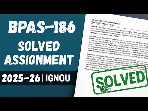 BPAS-186 solved assignment 2025-26 | BPAS-186 assignment 2026