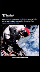 Rare footage, David Scott performs a stand-up EVA from the Command Module hatch. #Apollo9 #Spacewalk