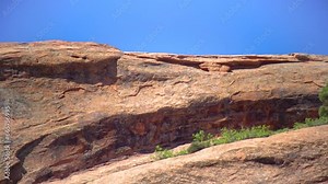 Landscape Arch is the longest of the many natural rock arches located in Arches National Park, Utah, United States