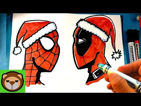 AMAZING How to Draw SPIDER-MAN vs DEADPOOL CHRISTMAS