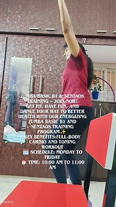 Zumba Basic B1 & Sentaos Training – Join Now! Get fit, have fun, and dance your way to better health with our energizing Zumba Basic B1 and Sentaos training program! Burn calories, tone your body, and boost your confidence—all from the comfort of your home.✨ Key Benefits:Full-body cardio and toning workoutBoosts stamina, coordination, and flexibilityPerfect stress-buster with upbeat musicSuitable for all fitness levels 🗓️ Schedule: Monday to Friday ⏰ Time: 10:00 AM to 11:00 AM 💻 Mode: Online v