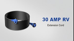 50ft 30Amp RV Power Extension Cord with Polarity LED Light, TT-30P to L5-30R, Heavy Duty PVC Jacket, Easy Pluging Handle with Twist Lock