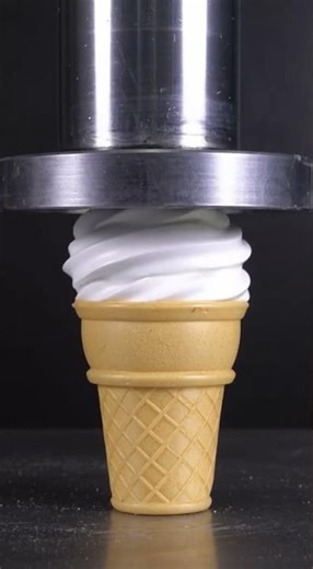 Fake Ice Cream Cone Gets Obliterated by Pressure Machine 🍦💥