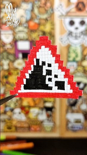 Pixel Art – Falling Rocks Traffic Sign 🚧🪨