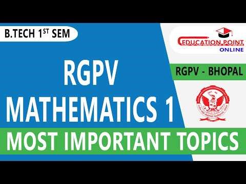 RGPV Mathematics 1 Last Moment Most Important Topics