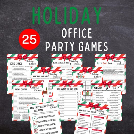 Printable Holiday Office Party Games Bundle | Work Christmas Party Activities | Adult Office Christmas Party | Holiday Party Icebreakers - Etsy Canada