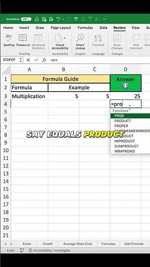 📊How to Multiply in Excel #excel #exceltips #multiplication