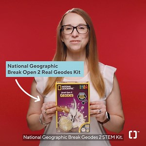 It’s time for another #NewAtStaples. Here’s what we’re loving right now 👇 The National Geographic Break Open 2 Real Geodes Kit takes #STEMeducation to the next level! Each box includes two REAL geodes that reveal crystal treasures inside once it’s cracked open. 💎 Talk about cool science! 👩🏽‍🔬Trust us when we say older kiddos are going to love this one. ⚠️SAFETY FIRST: Parental guidance required when breaking open the geodes. Be sure to follow the instructions included. Don’t forget to sign 
