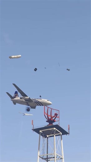 Plane Wing Snaps After Hitting Airport Tower