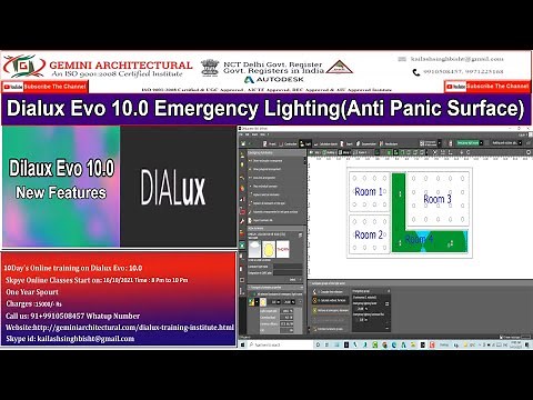 Dialux Evo 10.0 New Features Emergency Lighting (Anti Panic Surface)(Gemini Architectural)