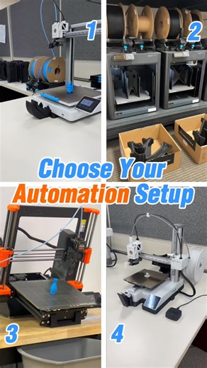 Infinity Flow 3D Printing | We designed these four auto clearing setups for our 3D printers! Let us know which one is your favorite in the comments and what setups... | Instagram