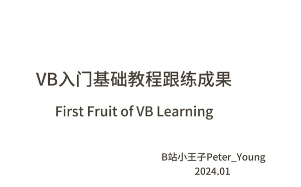 VB编程基础入门教程实操成果