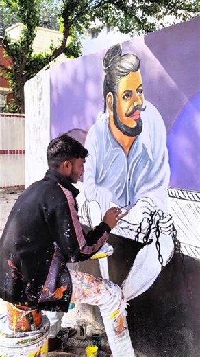 creative painting Bhagat Singh 🥹😍#ytshorts #viralvideo #shorts