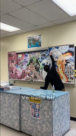 Teacher Tried to Erase the Board But Superheroes Didn't Let Him.