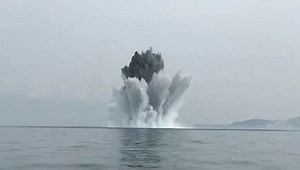 Destroying a 2,000lb German Sea Mine Dredged up by Fishing Vessel