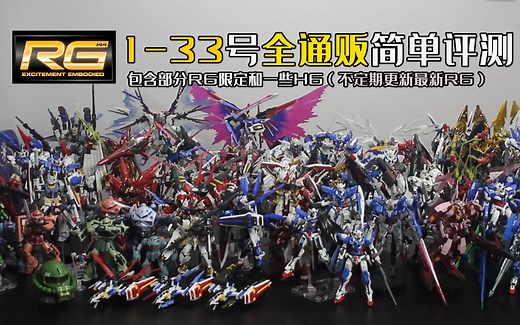 【RG模型补完计划】万代RG全收集究竟需要多少钱？制霸通贩rg全系列速评！不定期补全最新rg~~