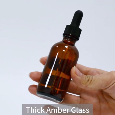 Dropper Bottle,2 oz 4 Pack Glass Droppers Bottle for Oils Eye Dropper Small Travel Oil Amber Dropper with 1 Funnel & 6 Labels - Essential Oils Bottles Tincture Bottles With Dropper Leakproof