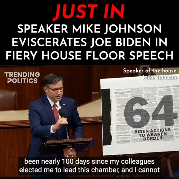 14K views · 970 reactions | Speaker Johnson's first floor speech! "We stand at the crossroads of history, fighting to preserve the America we know and love." Very well said!  | Trending Politics | Facebook