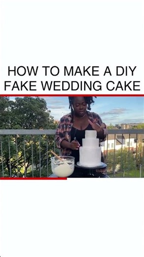 Create a Stunning DIY Fake Wedding Cake #WeddingHacks #DIYBaking