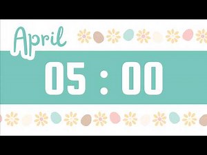 5 Minute Timer | Calm Piano Instrumental Music & Alarm Bell | April | Easter Eggs & Daisies 🥚🌼