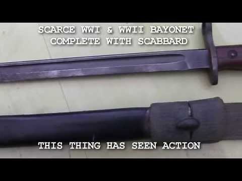British WWI & WWII Bayonet (original 1913 antique)