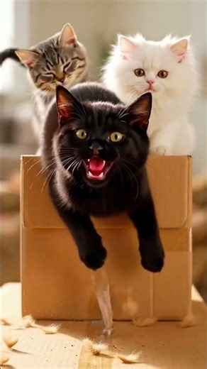 Kittens' Empty Box Broadway Musical! 😹🎤 #CatVideo #FunnyCats #Kittens