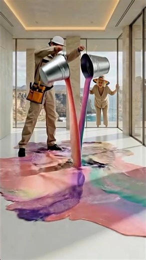 The worthless son turned his house into heaven by installing epoxy flooring.🕍