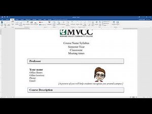 Headings styles in Microsoft Word for a Course Syllabus