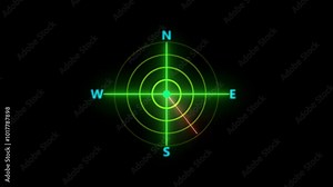 compass icon animation. cartoon compass. Neon compass icon animation. 4k Stock Video