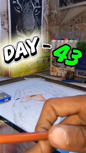 Premanand Ji Maharaj Drawing 🙏❤️ [day 43]#shorts #minivlog #youtubeshorts #trending