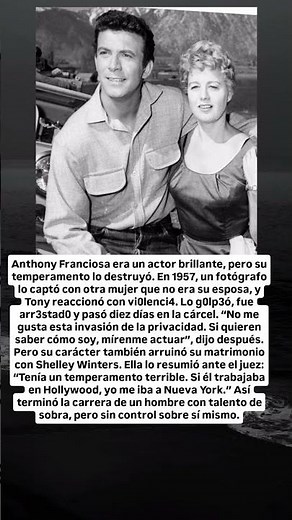 Anthony Franciosa: una carrera brillante destruida por un carácter fuerte