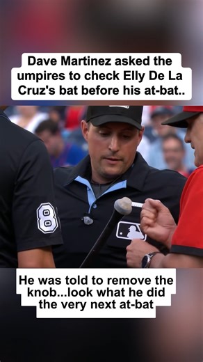 Dave Martinez had Elly De La Cruz’s bat checked before his at-bat… umps made him remove the knob. Next at-bat? Elly launched a MOONSHOT 💣😤 (via MLB) #baseball #MLB #fblifestyle | MLB Throwbacks