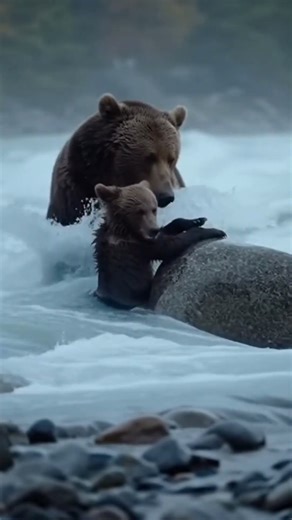 Torrent Rescue: Mother Bear Saves Her Cub #Wildlife #Documentary #NatGeo